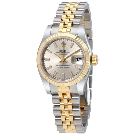 rolex silver watch womens